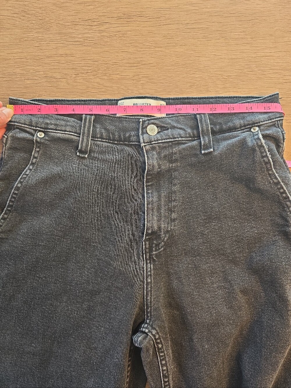 Hollister Baggy Carpenter Jeans Mens 30x32 Black Utility Wide Leg Denim - Picture 6 of 10
